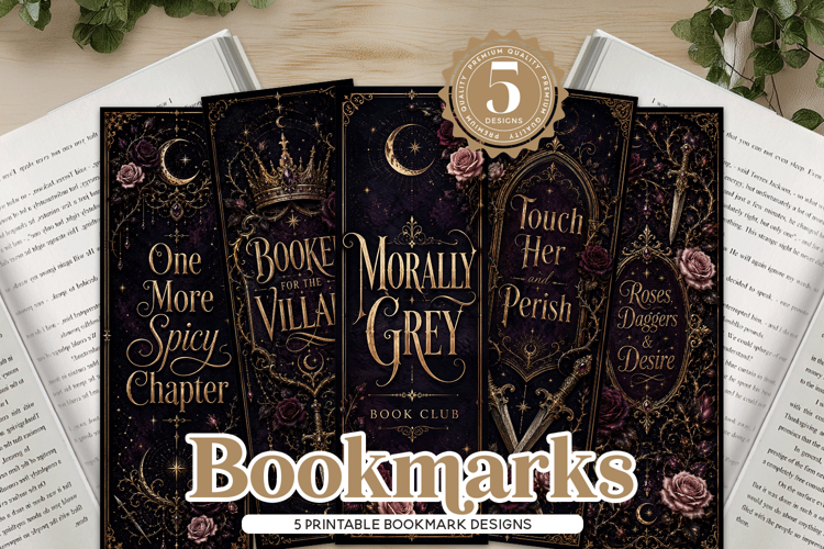 Dark Fantasy BookTok Bookmark Set of 5