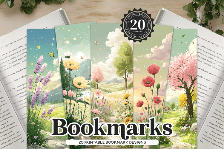 Pastel Wildflower Meadow Bookmark Bundle