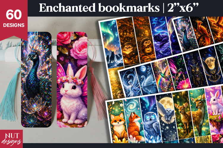 Enchanted Bookmark Bundle Fantasy bookmark Magical animals