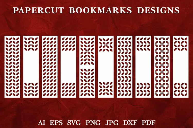 Geometrical Bookmarks SVG Template | Papercut Bookmarks SVG