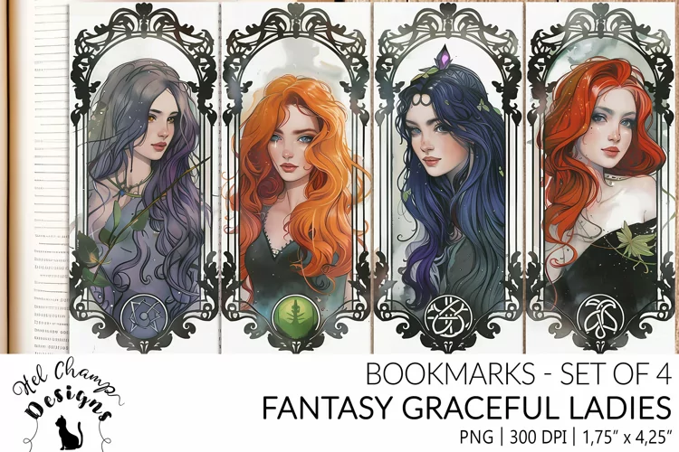 Fantasy Graceful Ladies | Bookmarks sublimation