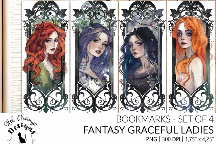 Fantasy Graceful Ladies | Bookmarks sublimation