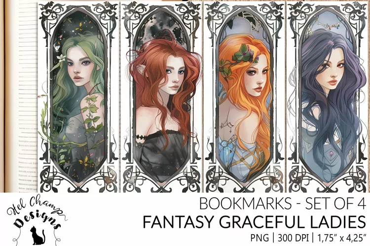 Fantasy Graceful Ladies | Bookmarks sublimation