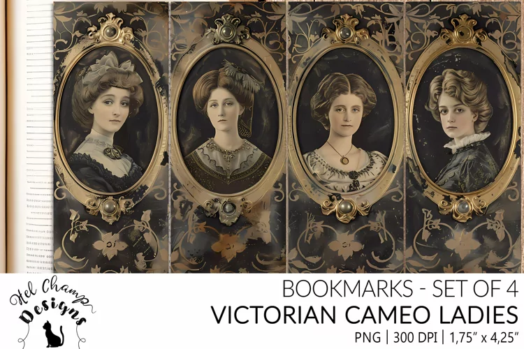 Victorian Cameo Ladies | Bookmarks sublimation