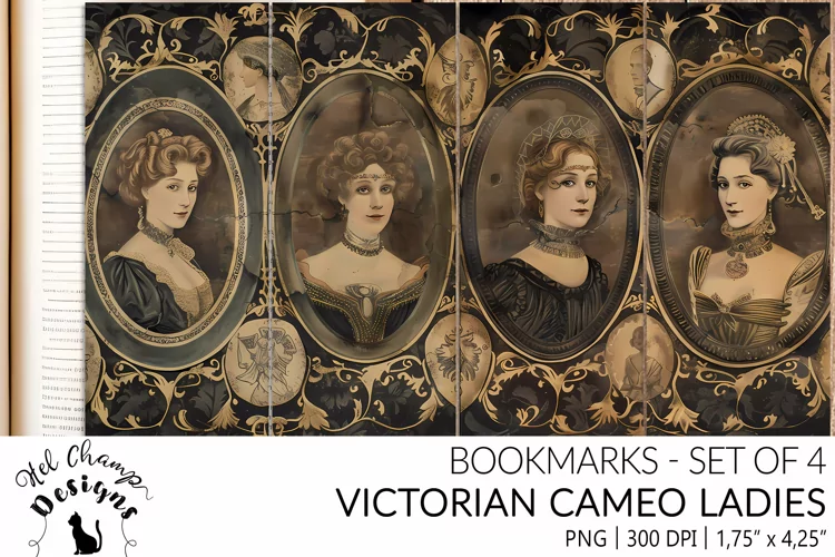 Victorian Cameo Ladies | Bookmarks sublimation