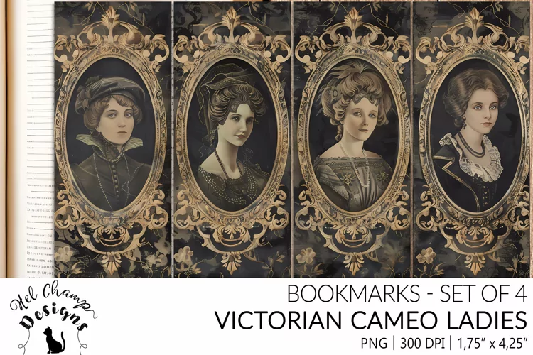 Victorian Cameo Ladies | Bookmarks sublimation