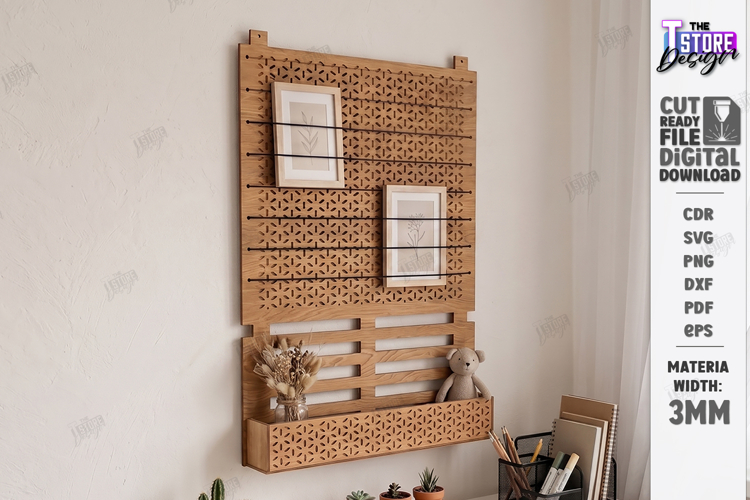 Desktop Book and Photo Organizer Laser Cut | Wall Decor |CNC