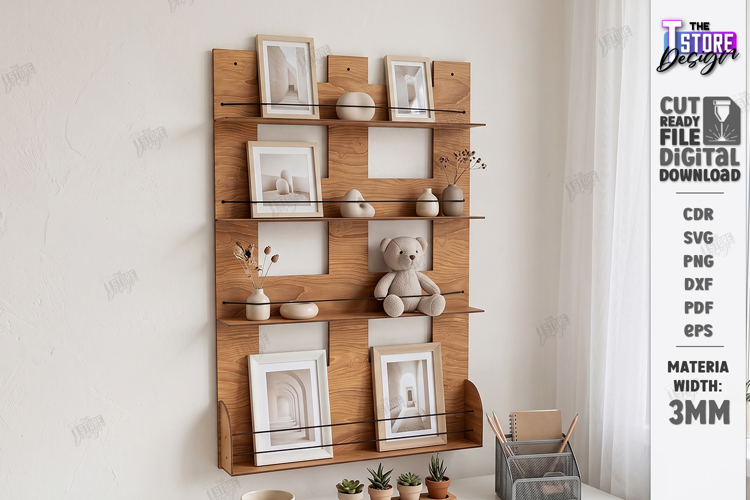 Desktop Book and Photo Organizer Laser Cut | Wall Decor |CNC