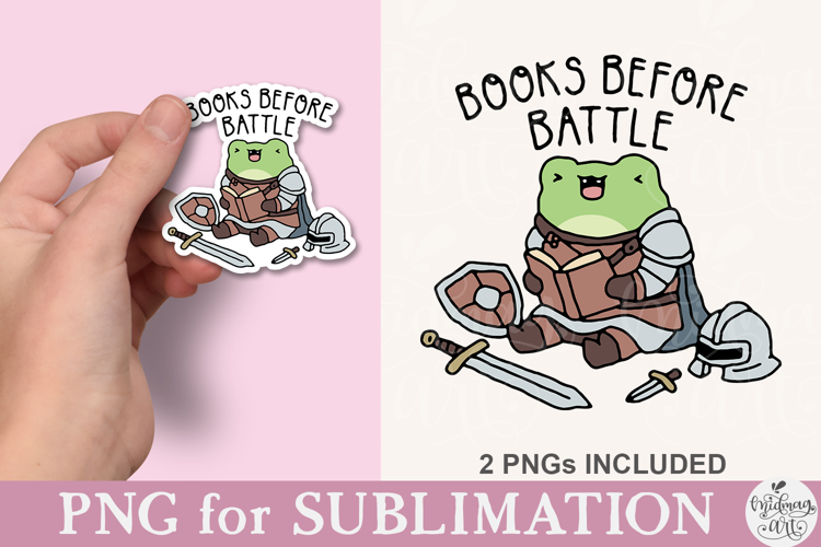 Books Before Battle Frog PNG