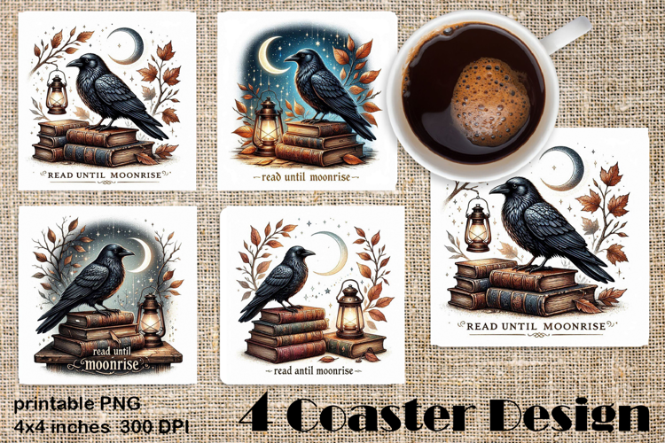 Autumn Antique Books Coaster PNG | Fantasy Pumpkin