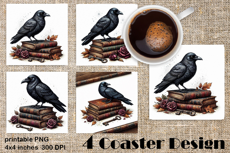 Autumn Antique Books Coaster PNG | Fantasy Pumpkin
