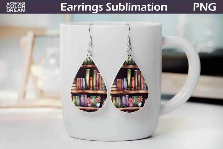 Book Teardrop Earrings | Earrings Sublimation