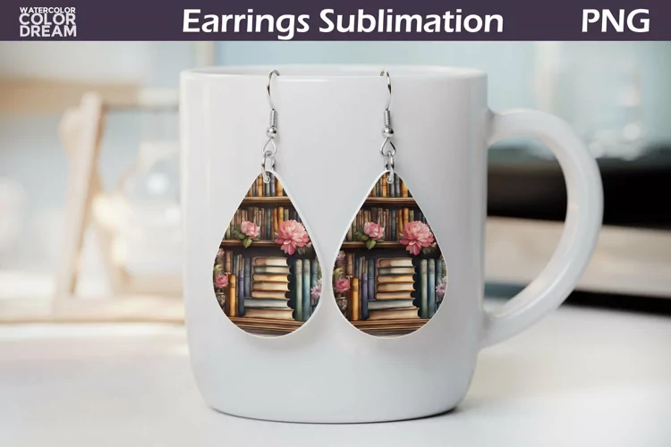 Book Teardrop Earrings | Earrings Sublimation