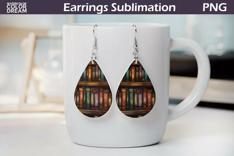 Book Teardrop Earrings | Earrings Sublimation