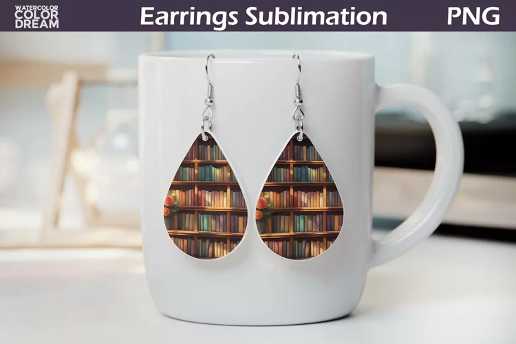 Book Teardrop Earrings | Earrings Sublimation