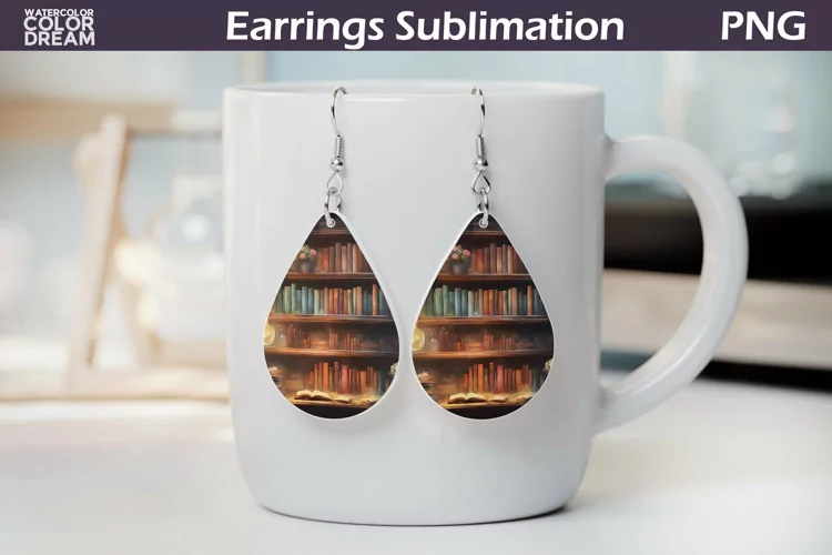 Book Teardrop Earrings | Earrings Sublimation