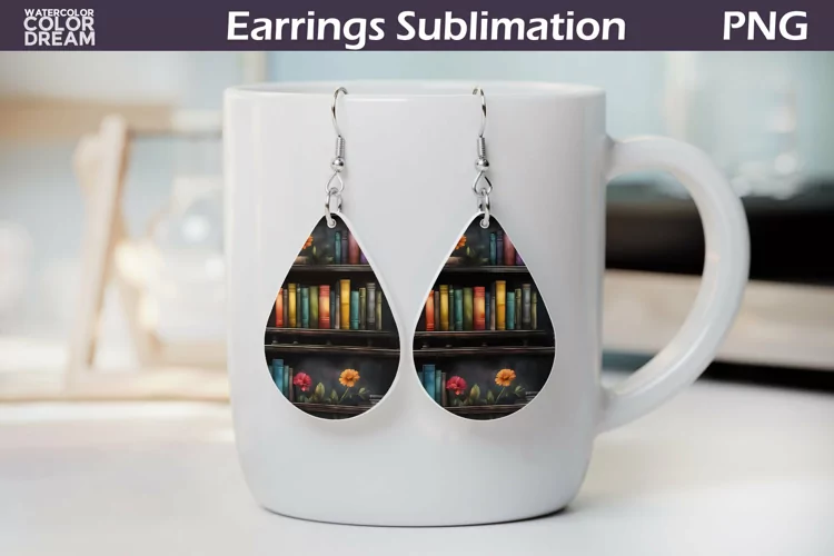 Book Teardrop Earrings | Earrings Sublimation