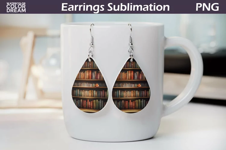 Book Teardrop Earrings | Earrings Sublimation