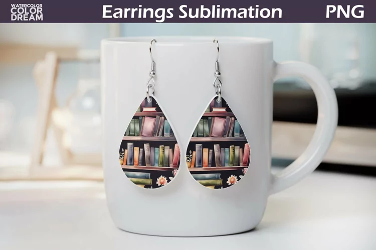 Book Teardrop Earrings | Earrings Sublimation
