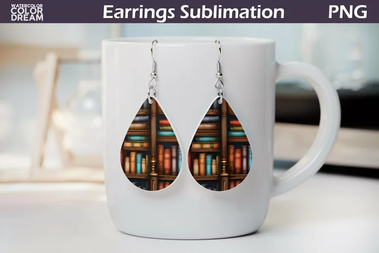 Book Teardrop Earrings | Earrings Sublimation