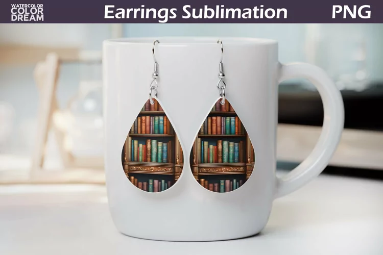 Book Teardrop Earrings | Earrings Sublimation