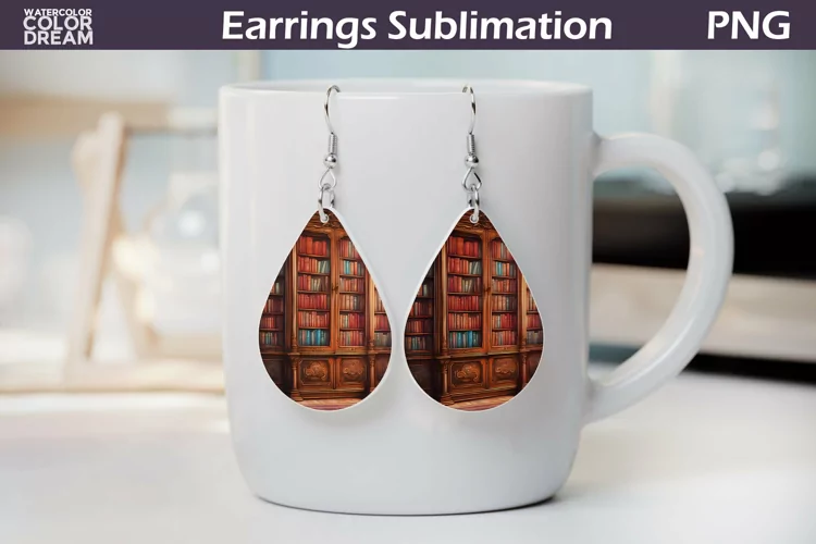 Book Teardrop Earrings | Earrings Sublimation
