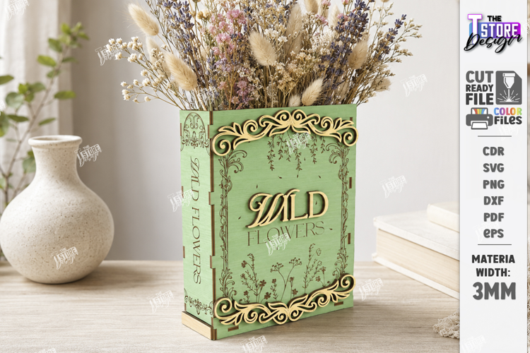 Books Home Decor Laser Cut | Wooden Book Vase | Home Decor