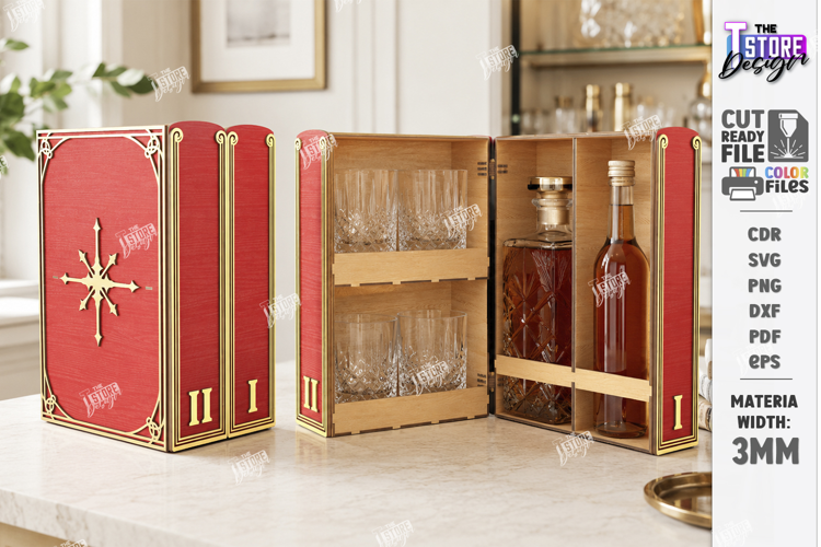 Books Home Decor Laser Cut | Mini Bar | Storage Box | CNC