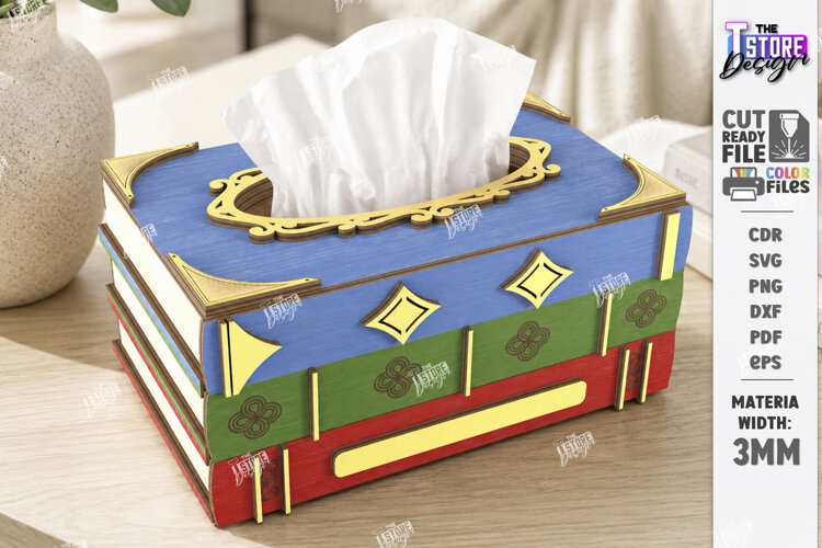 Books Home Decor Laser Cut | Wooden Book Napkin Holder Laser example image 1