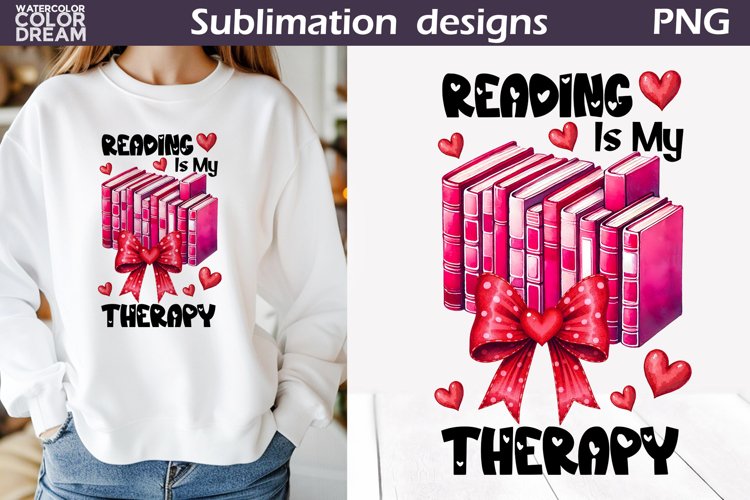 Books Valentine Sublimation | Pink Book Valentine example image 1