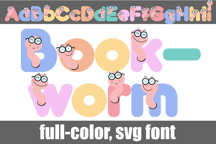 Bookworm Rainbow Color Font