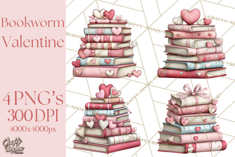 Valentine Reader Worm Clipart, Cute Bookworm Valentine Art