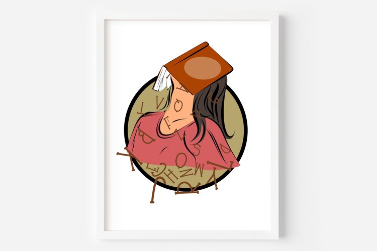 Bookworm wall art / Book lover art poster