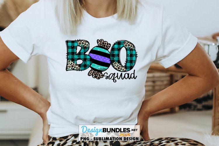 Boo Squad Sublimation Design | Halloween Doodle Letters PNG