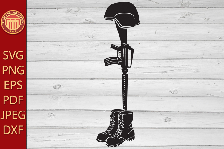Rifle, helmet and boots - eps, jpg, dxf, svg, pdf, png files