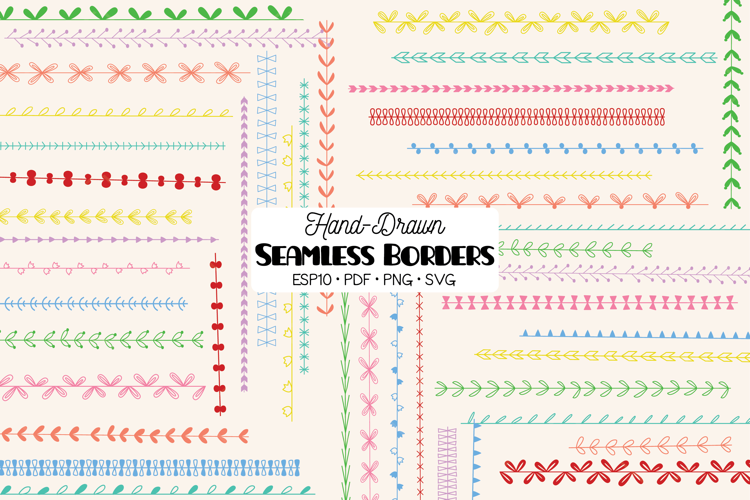Color Seamless Borders | Hand Drawn Divider | Brushes