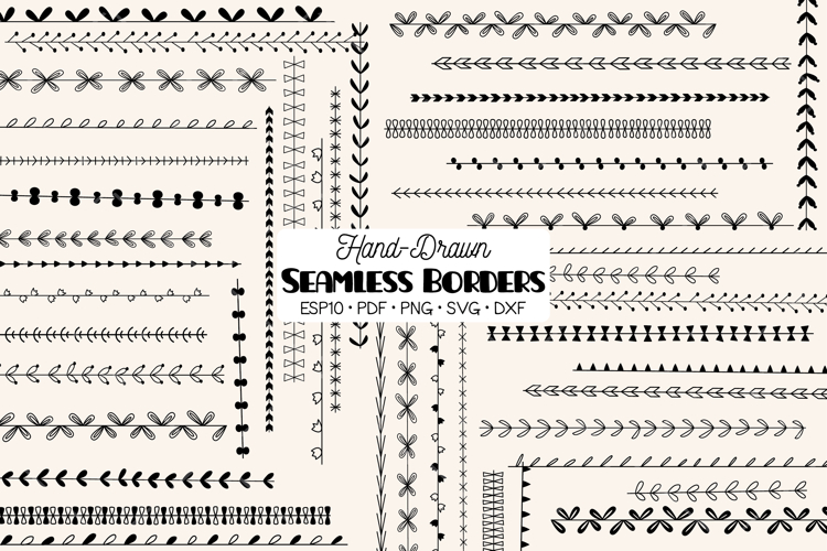 Seamless Borders | Hand Drawn Divider |Illustrator Brushes