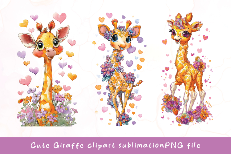 Baby cute giraffe watercolor clipart