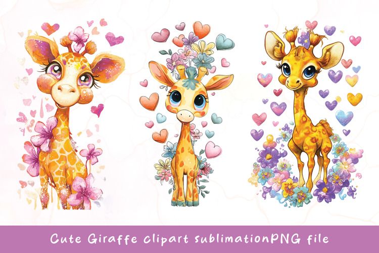 Baby cute giraffe watercolor clipart