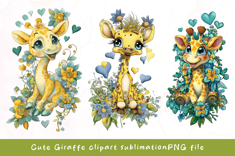 Baby cute giraffe watercolor clipart