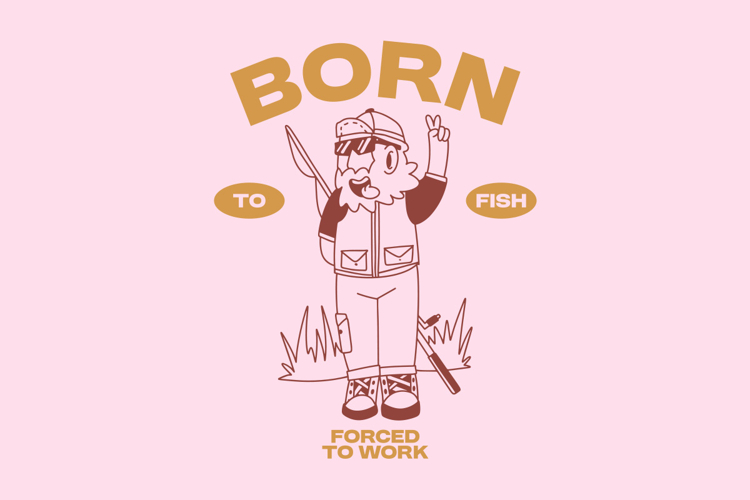 Born to Fish Vintage Summer Fishing T shirt Design