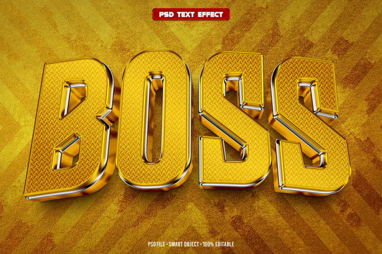 Boss 3D editable text effect