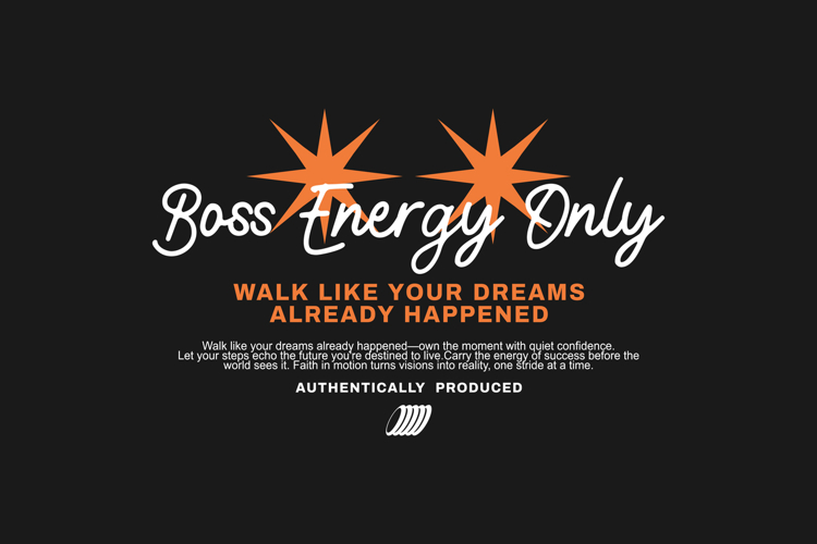 Boss Energy Only Urban Typography T-shirt Design example image 1