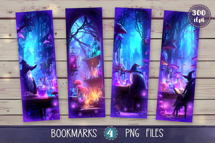 Bookmarks design - Dark Academy of Wizards.