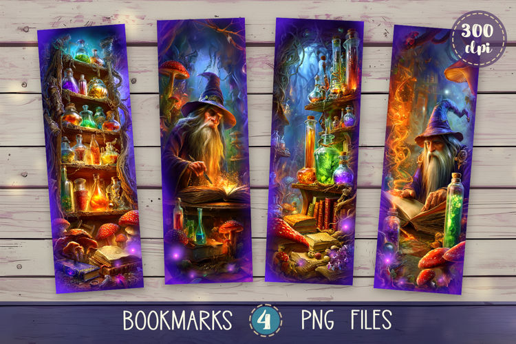 Bookmarks design - Dark Academy of Wizards.