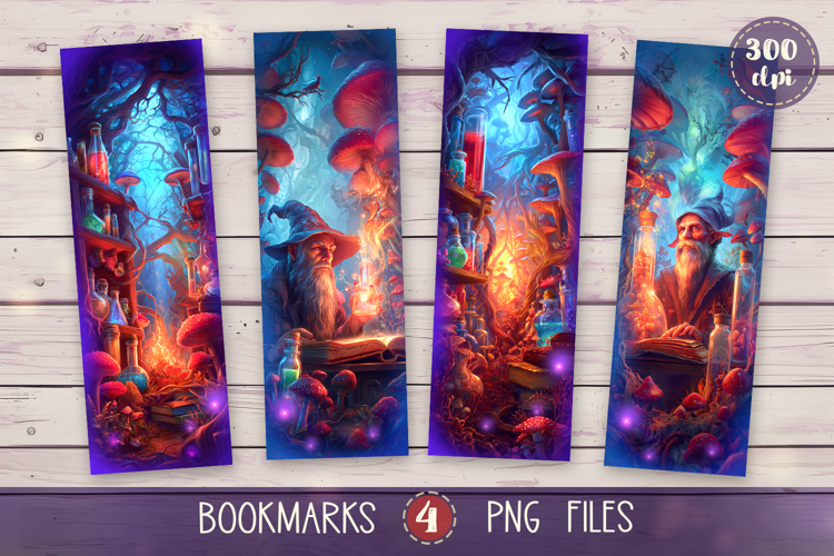 Bookmarks design - Dark Academy of Wizards.