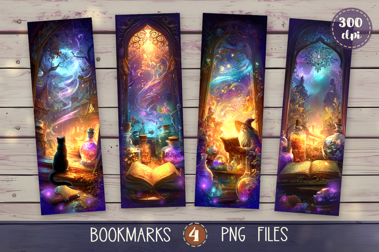 Bookmarks design - Dark Academy of Wizards. example image 1