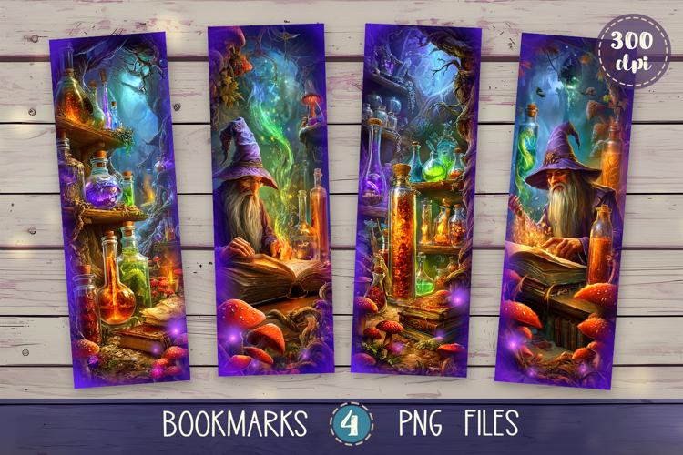 Bookmarks design - Dark Academy of Wizards.