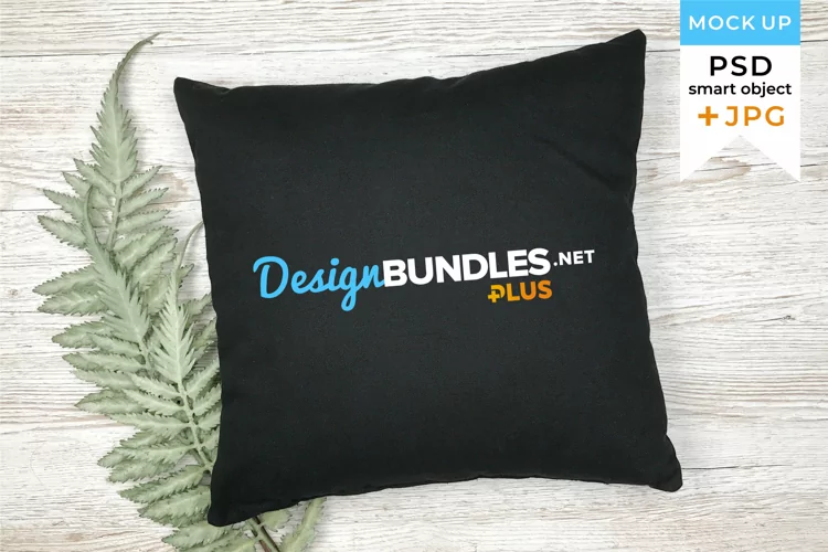 Black Pillow Mockup | Pillowcover mockup botanical