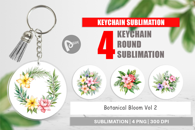 Keychain Botanical Bloom